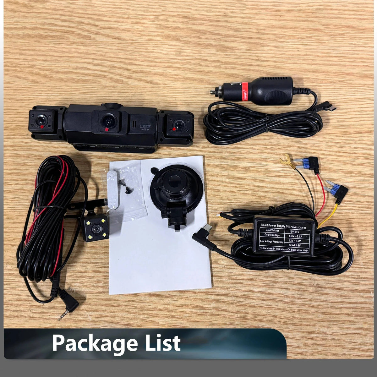 Dash Cam 4-Channel Infrared Night Vision WiFi App Viewing