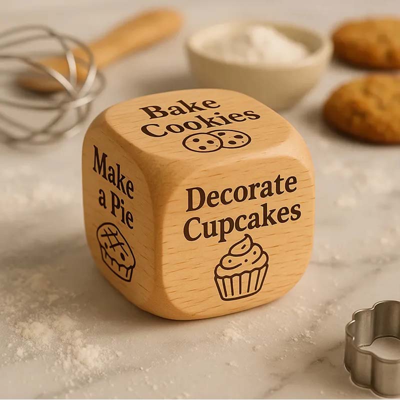Decision Dice Wooden Laser Engraved Craft Prompts