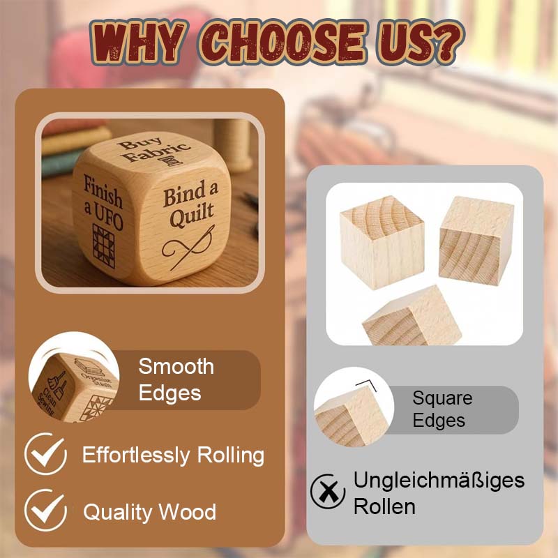 Decision Dice Wooden Laser Engraved Craft Prompts