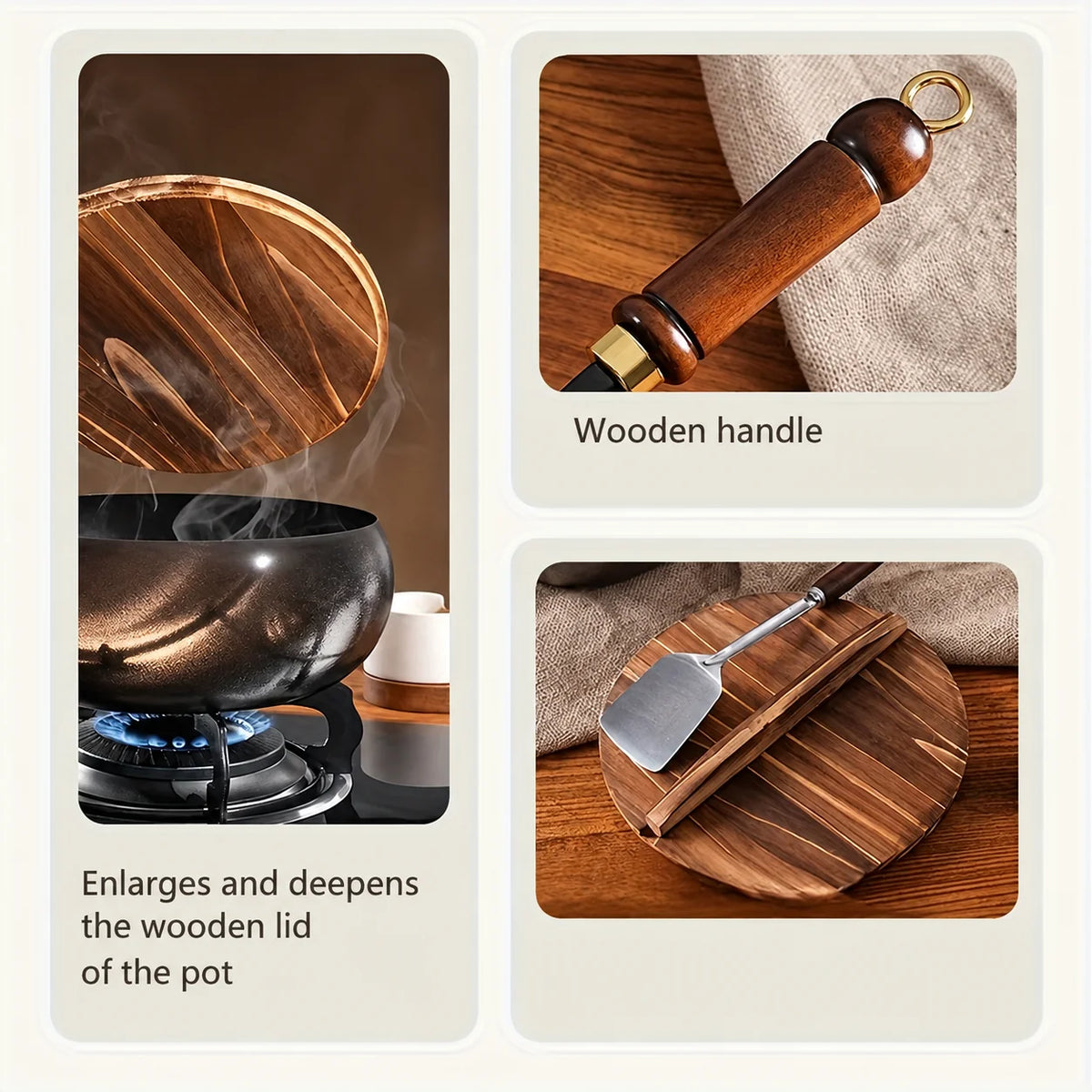 Deep Frying Pan Glass Lid & Long Handle
