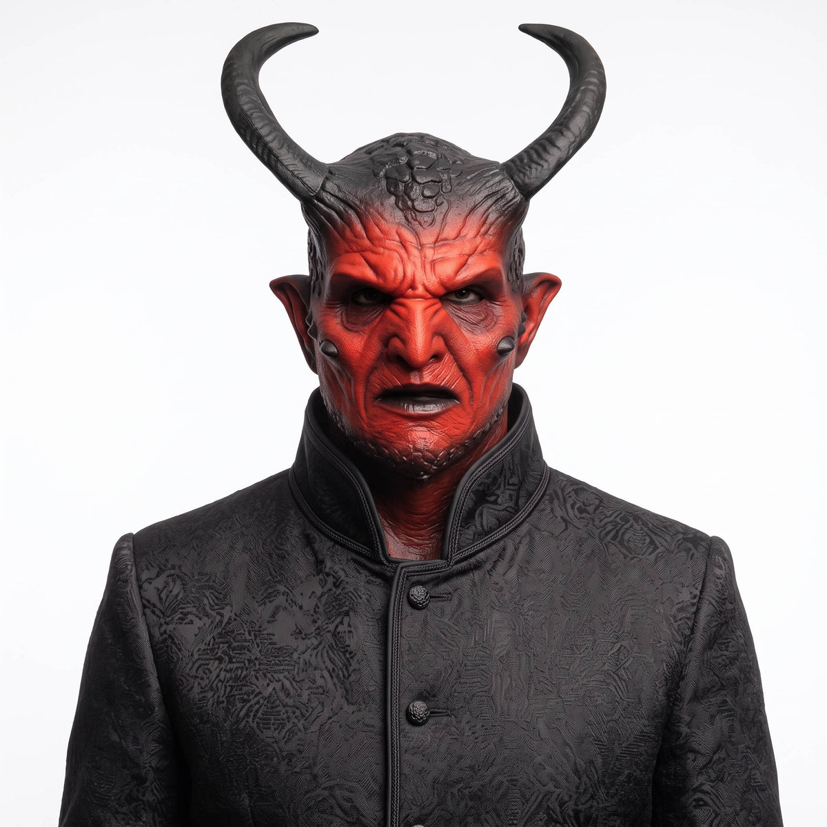 Demon Mask Odorless Latex Hand-Painted Horned Design Soft Lining