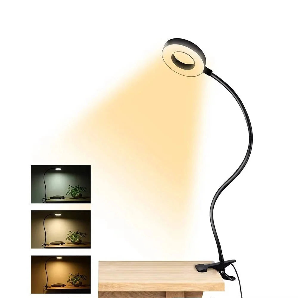 Desk Lamp Clamp-On 360° Gooseneck USB-Powered LED