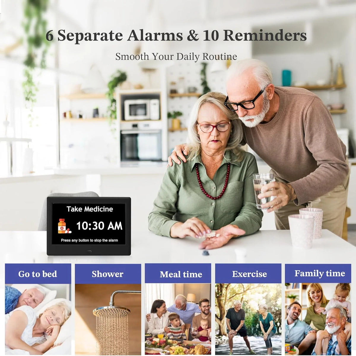 Digital Routine Clock Large Display Eight Activity Reminders