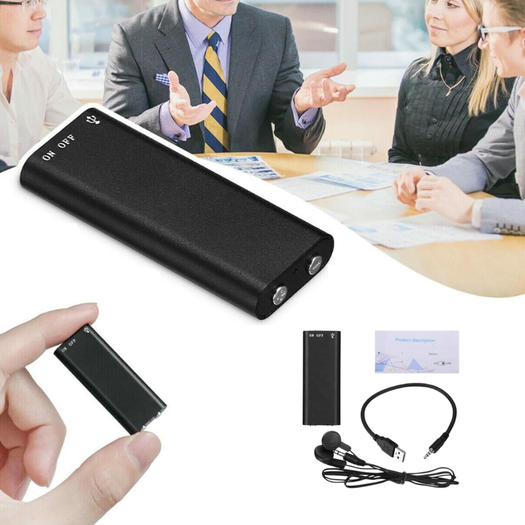 Digital Voice Recorder One-Touch Lavalier Microphone Long Battery Life