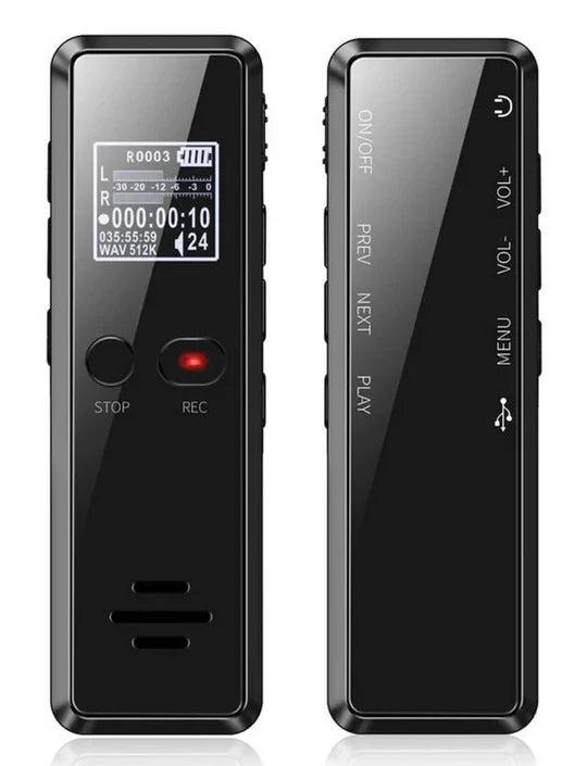 Digital Voice Recorder Voice-Activated & Built-In Speaker 35-Hour Recording