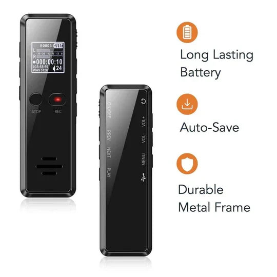 Digital Voice Recorder Voice-Activated Noise Reduction 35-Hour Battery
