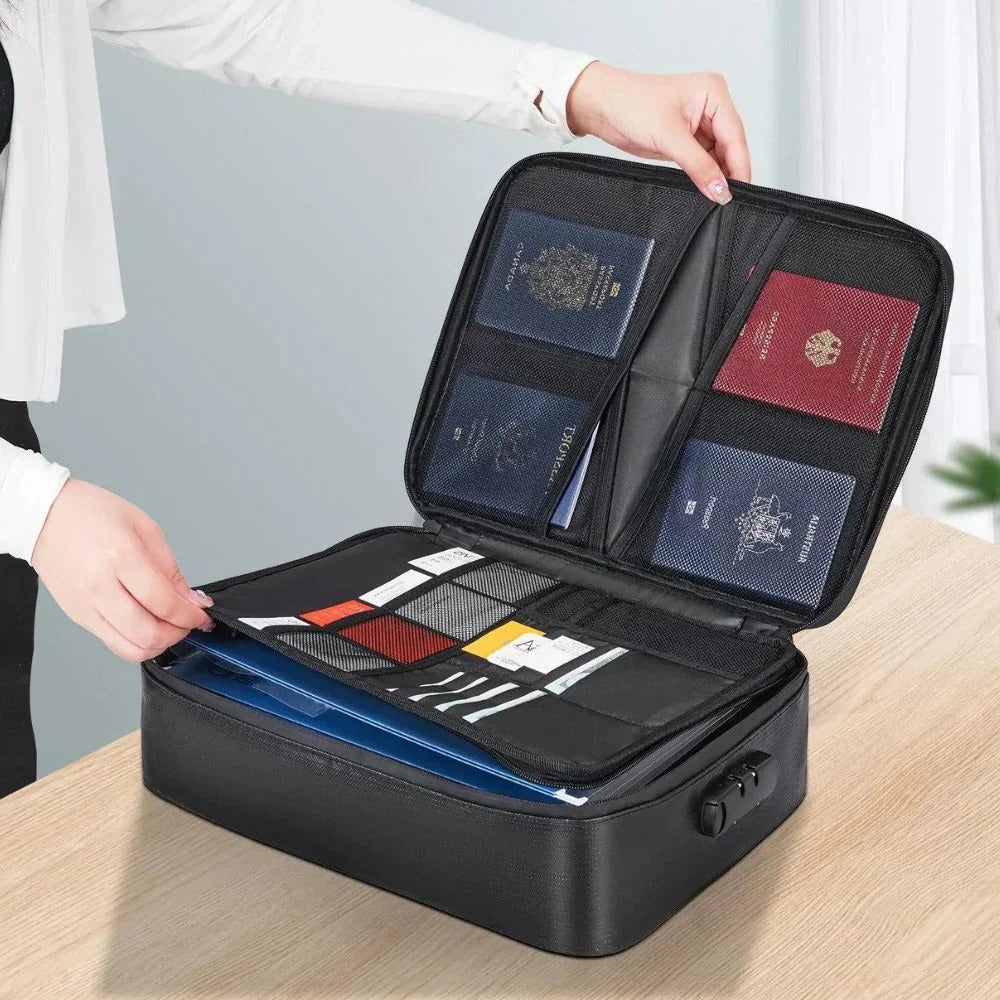 Document Bag 2000°F Fire Resistant Waterproof Built-In Lock
