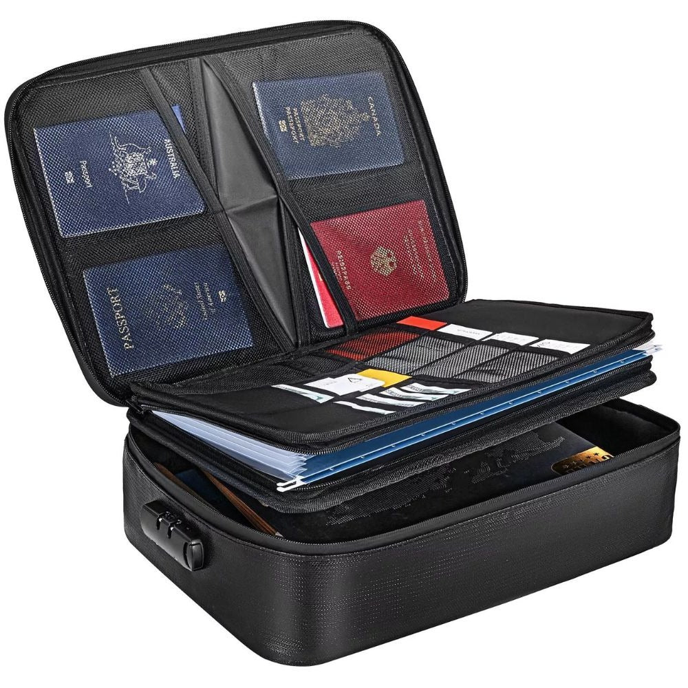 Document Bag 2000°F Fire Resistant Waterproof Built-In Lock