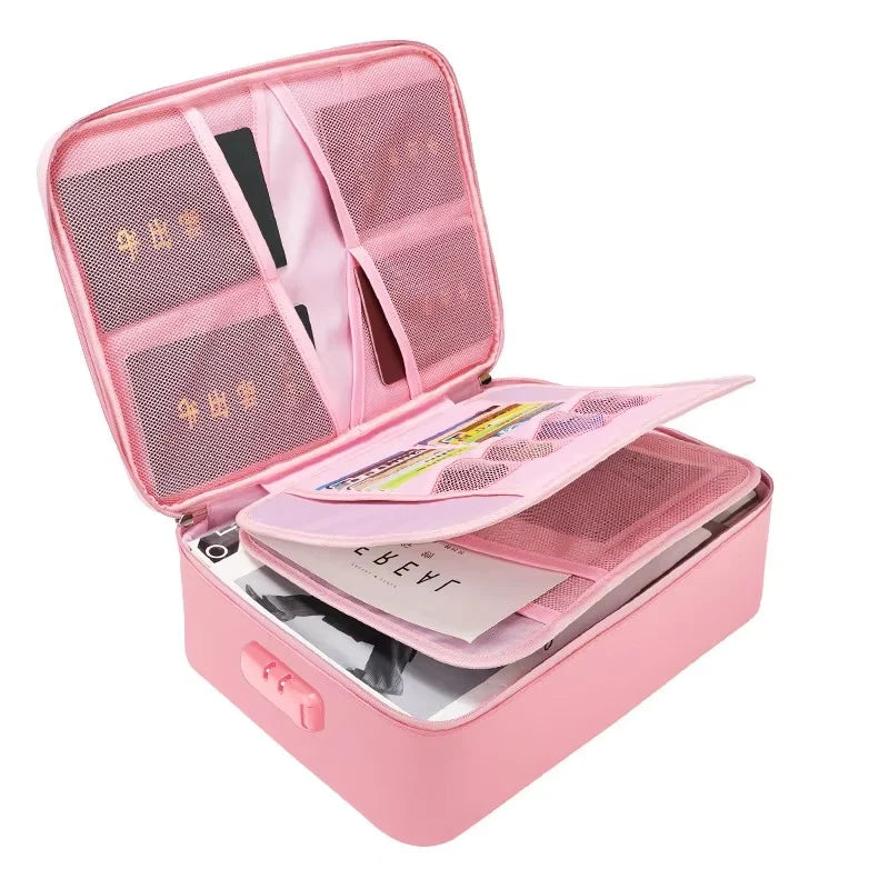 Document Organizer Fire-Resistant & Waterproof Multiple Compartments