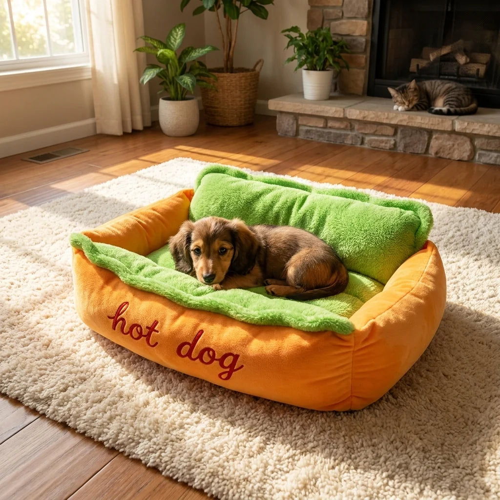 Dog Bed Raised Walls Removable Washable Cushion