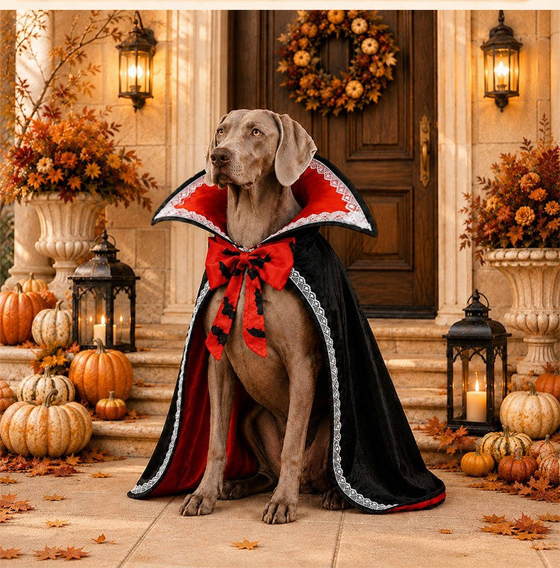 Dog Cape Stand-Up Collar Breathable Polyester & Adjustable Straps