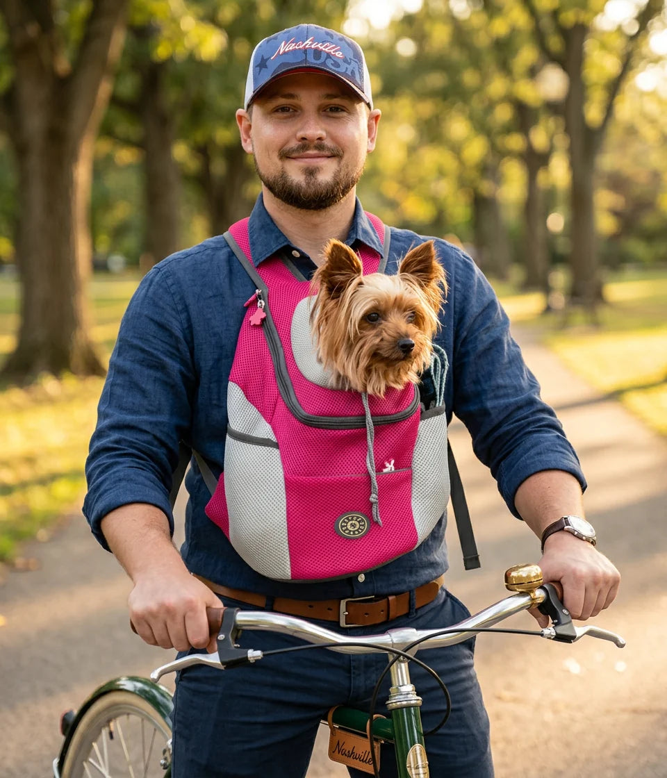Dog Carrier Backpack Padded With Integrated Safety Harness