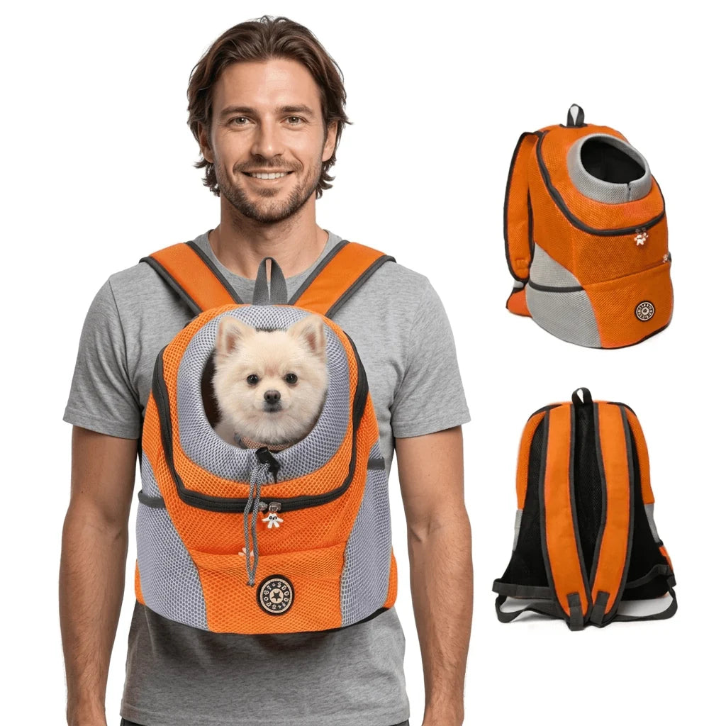 Dog Carrier Backpack Padded With Integrated Safety Harness