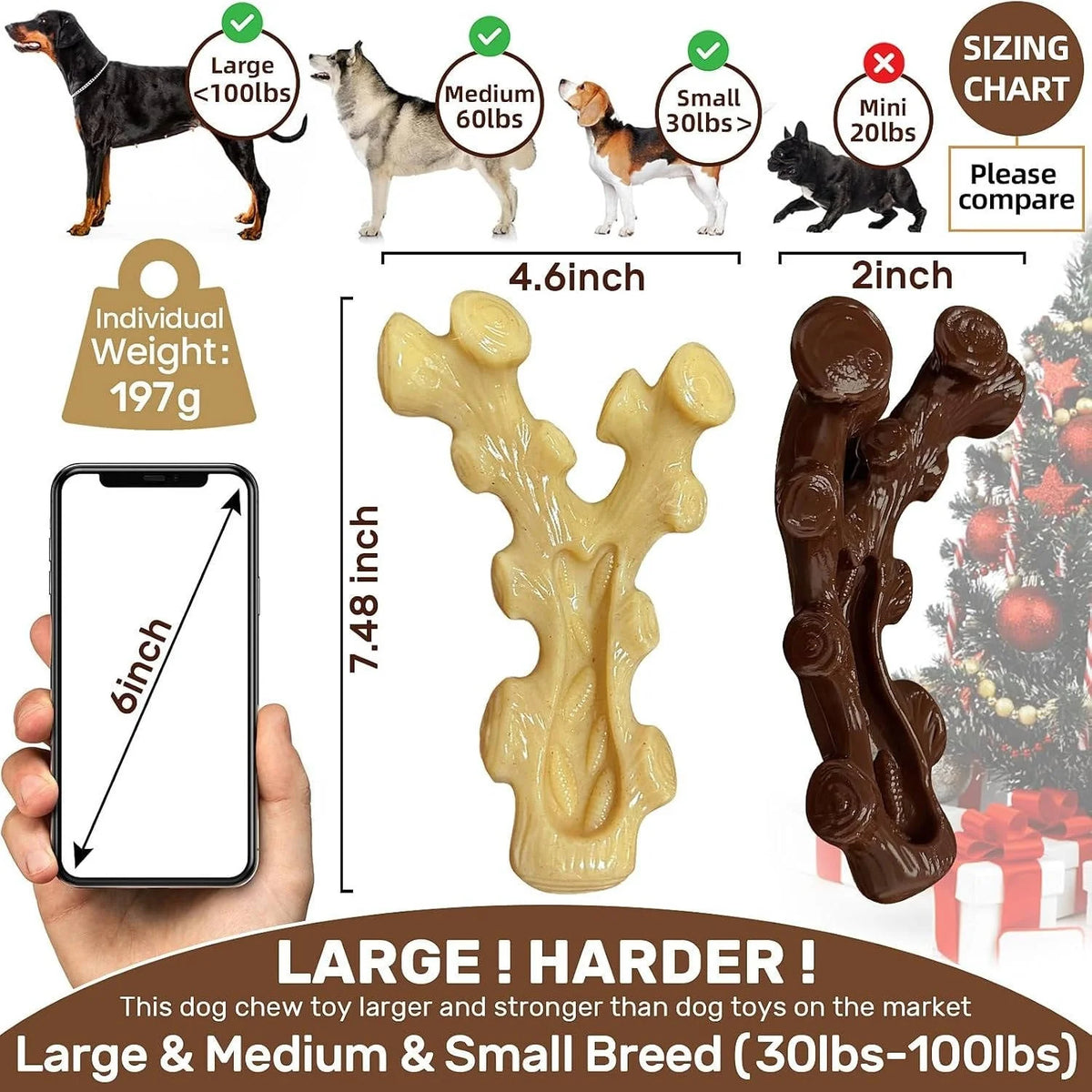 Dog Chew Toys Heavy-Duty Nylon Textured Grooves