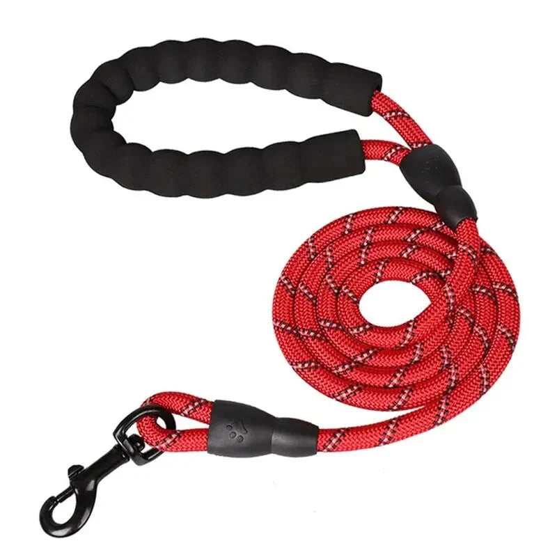 Dog Leash Reflective Padded Handle Double Rope Construction