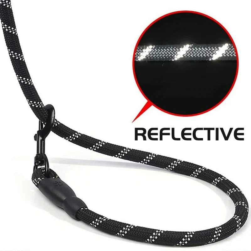 Dog Leash Reflective Padded Handle Double Rope Construction