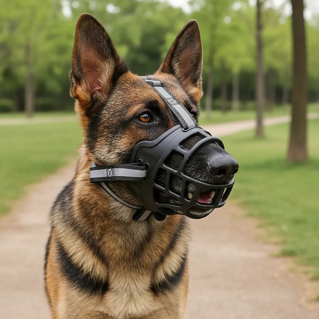 Dog Muzzle Breathable Mesh Adjustable Straps for Panting