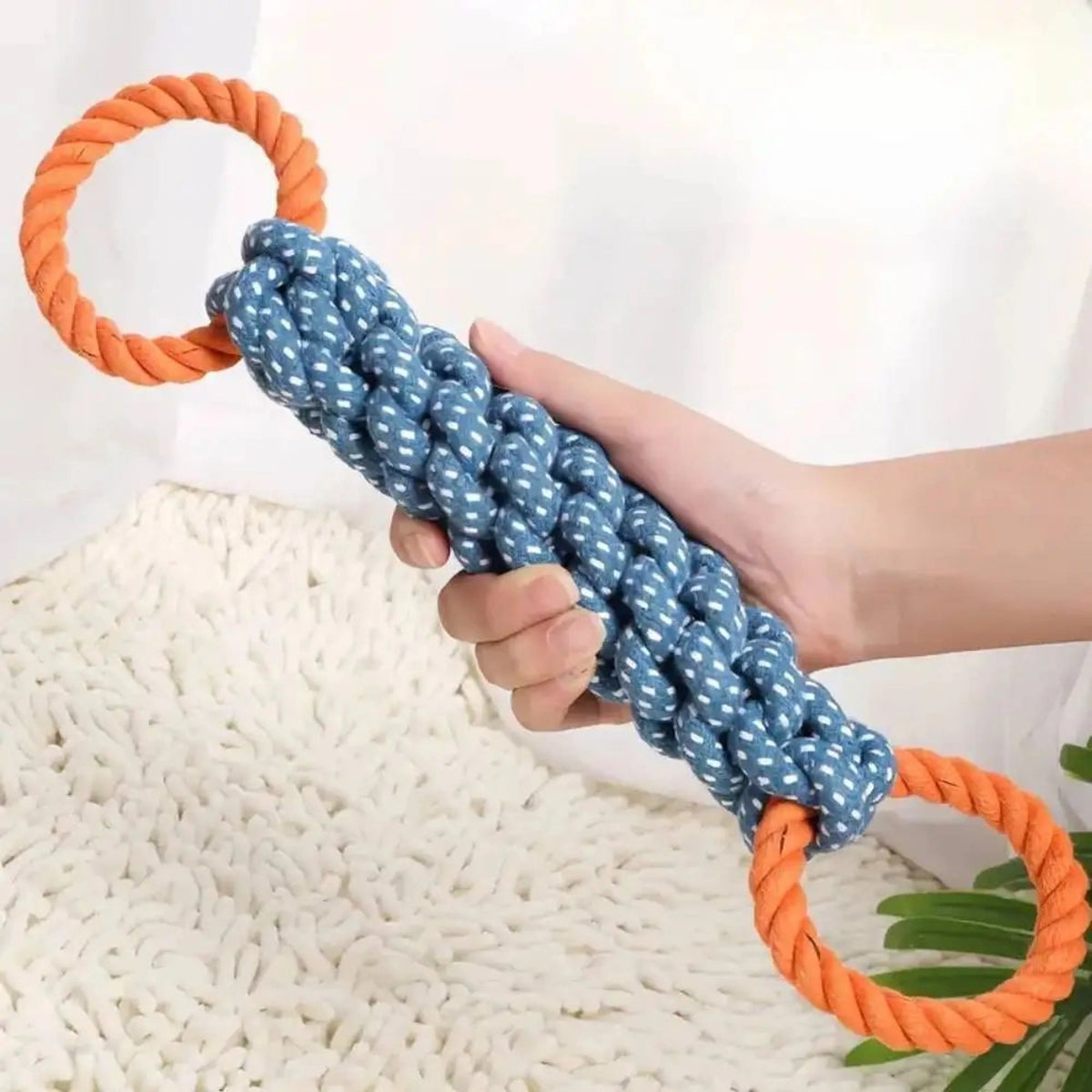 Dog Rope Toy Natural Cotton Dental Cleaning & Tug Play