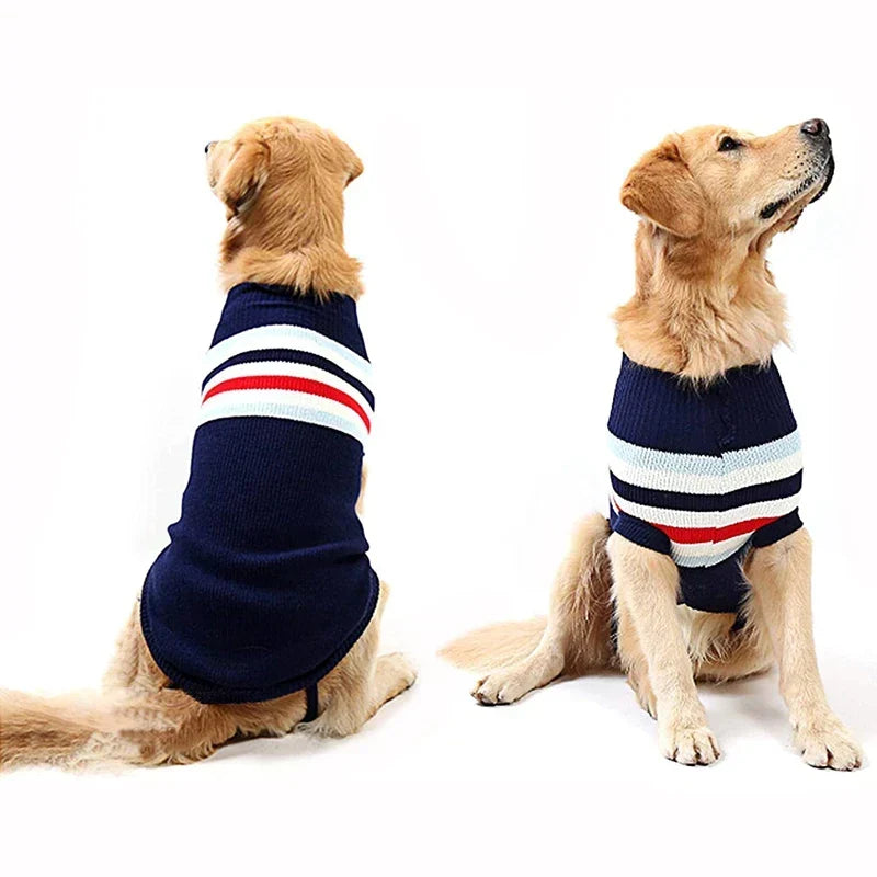 Dog Sweater Holiday Striped Knit Breathable Stretch
