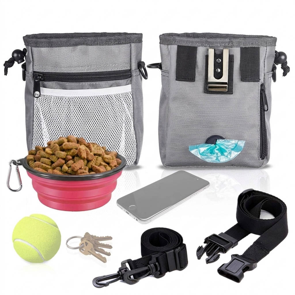 Dog Training Treat Pouch Weatherproof Nylon Waste Bag Dispenser