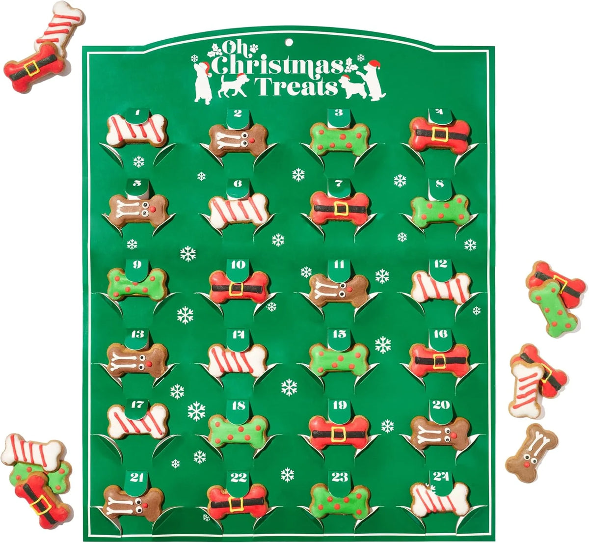 Dog Treat Advent Calendar 24 Gingerbread Biscuits Individually Wrapped