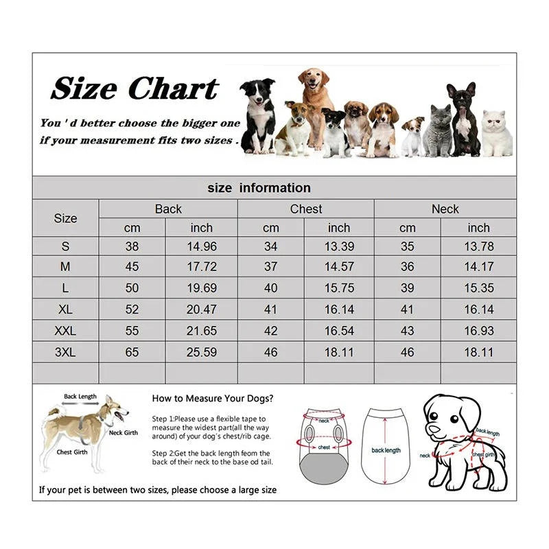 Dog Winter Coat Water-Resistant Thermal Lining Reflective Strips