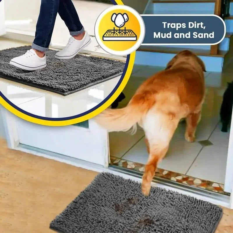 Door Mat Chenille Microfiber Highly Absorbent Non-Slip Backing