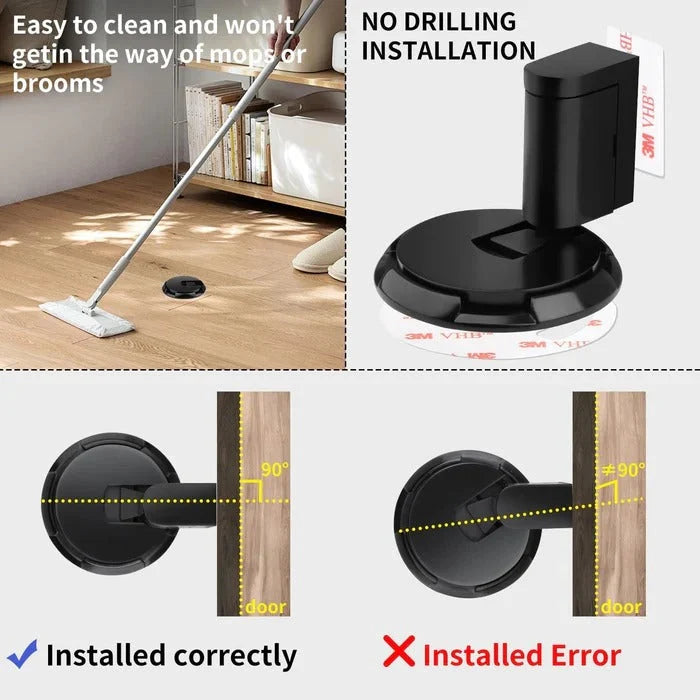 Door Stopper Adjustable Adhesive or Screw Mount Fits Gaps up to 0.98 Inches