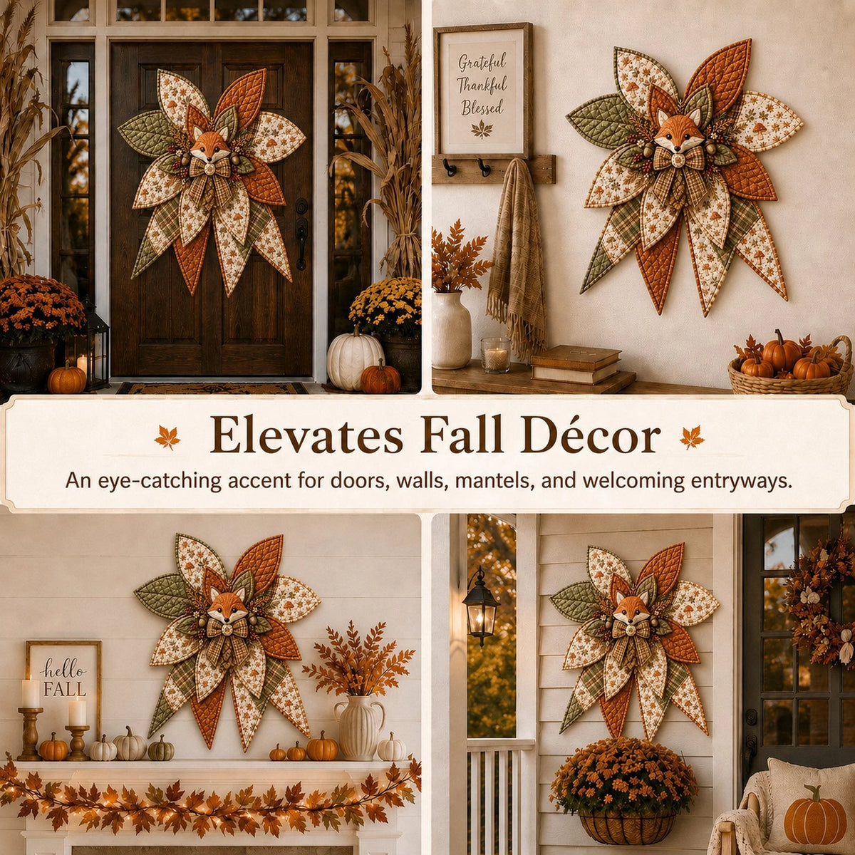 Door Wreath Sewing Kit Forest Fox Complete Beginner-Friendly