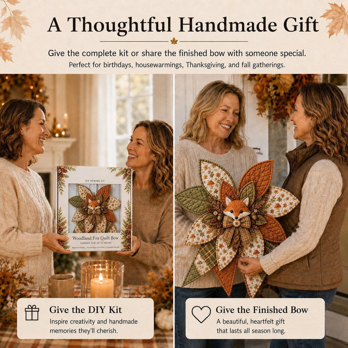 Door Wreath Sewing Kit Forest Fox Complete Kit