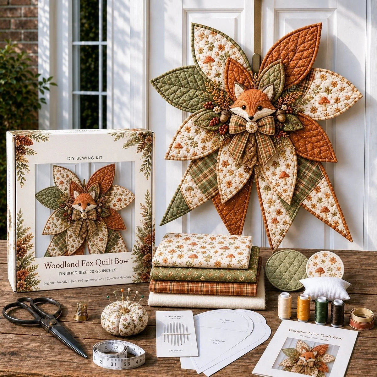 Door Wreath Sewing Kit Forest Fox Complete Kit