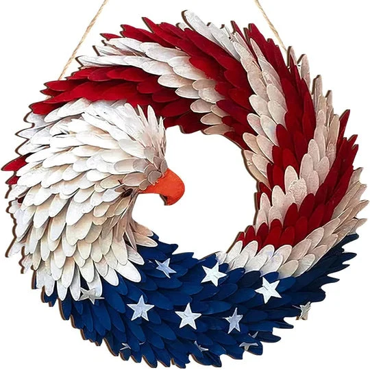 Door Wreath Wooden Weather-Resistant 12-Inch