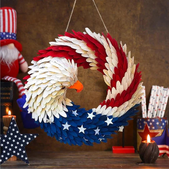 Door Wreath Wooden Weather-Resistant 12-Inch