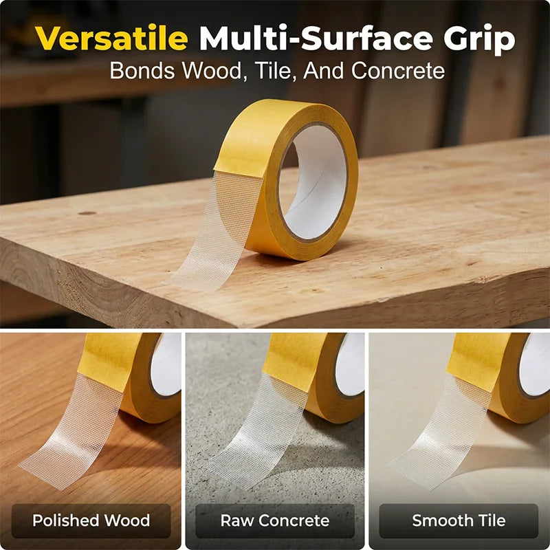 Double-Sided Tape Tear-Resistant Fabric Residue-Free 20m Roll