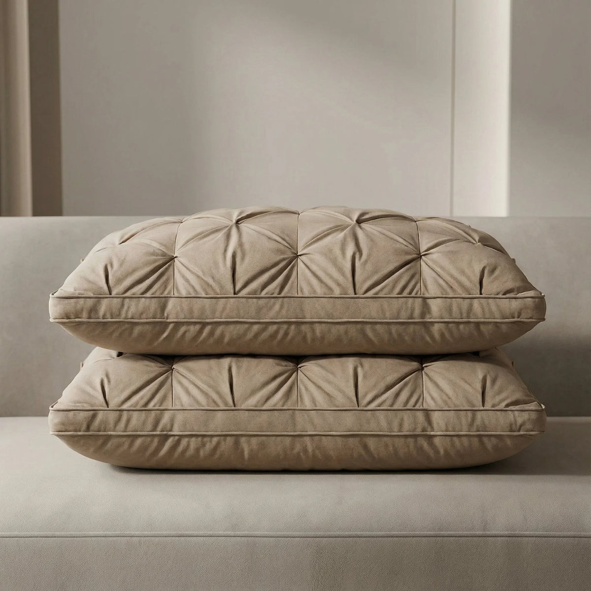 Down Pillow Hotel-Soft Goose Down Breathable Cotton Cover