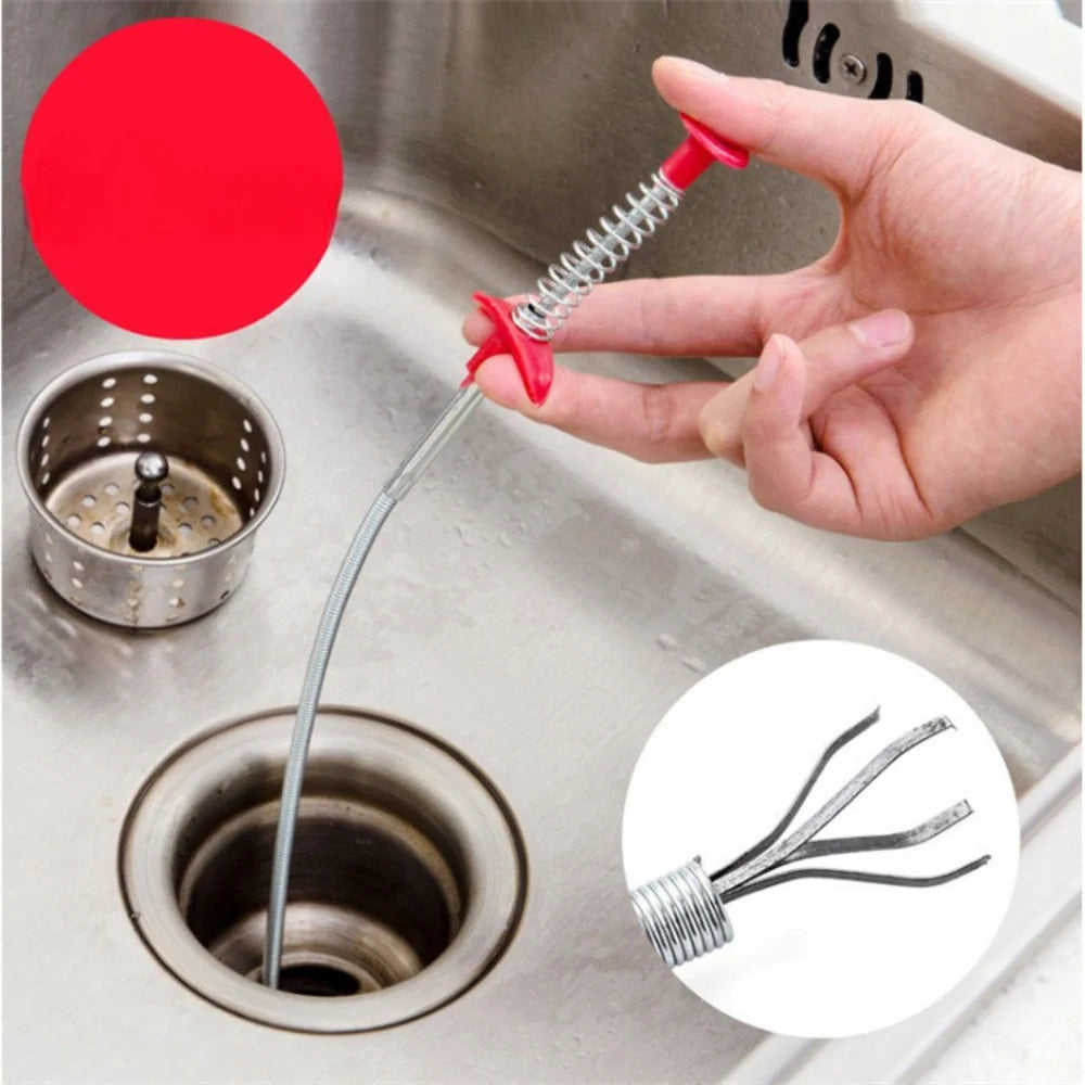 Drain Cleaning Hook Flexible Stainless Steel Reusable