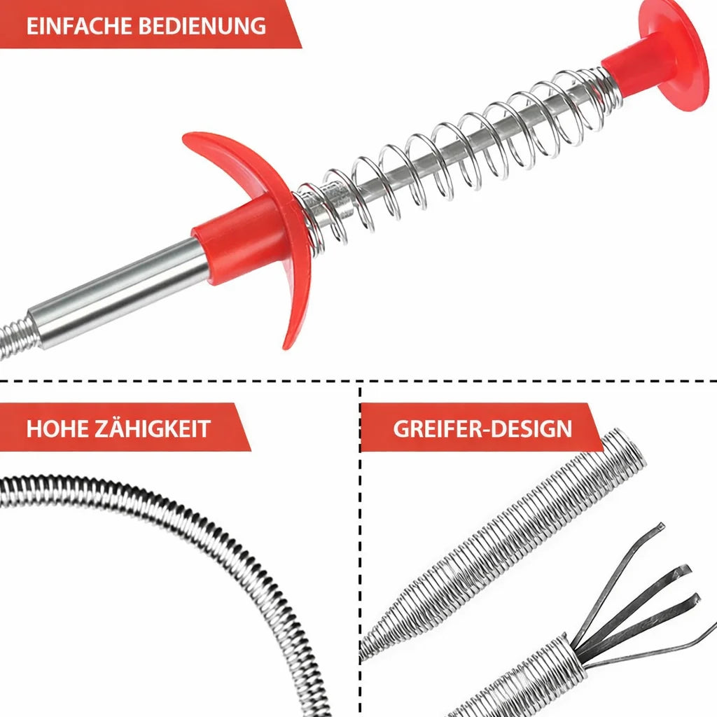 Drain Cleaning Hook Flexible Stainless Steel Reusable
