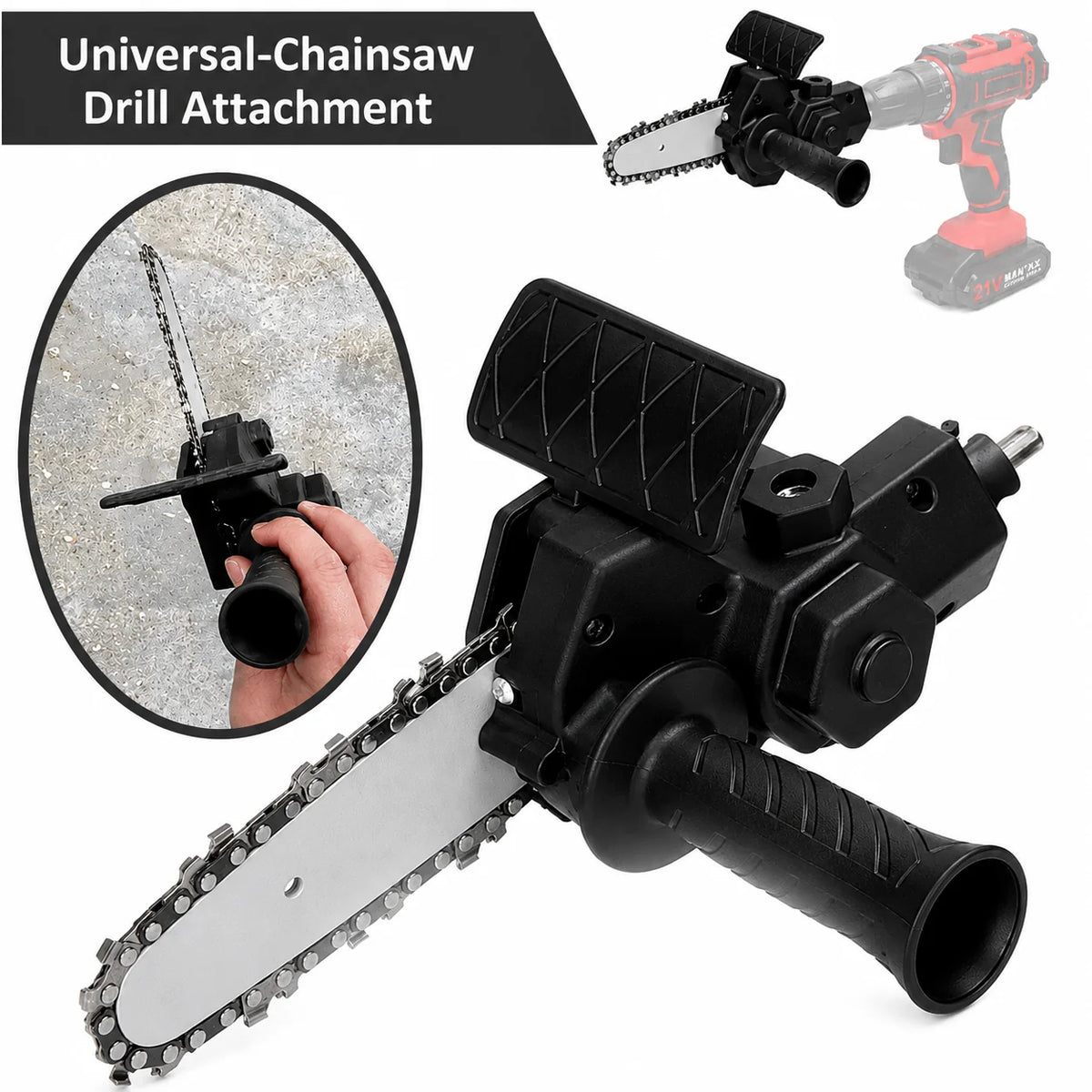 Drill Chainsaw Attachment 4 Inch Tungsten Chain Lightweight