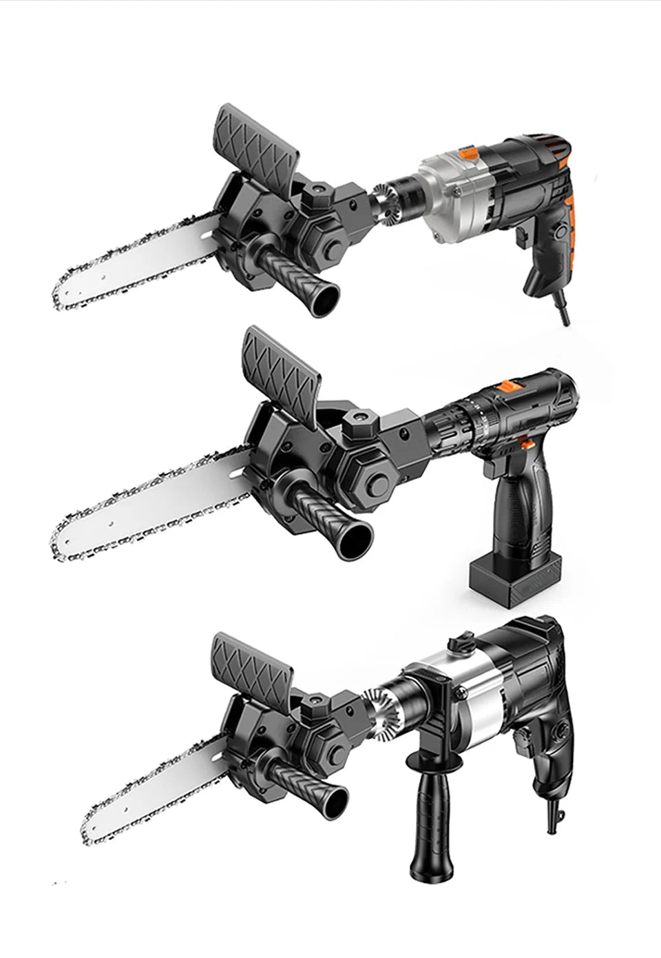 Drill Chainsaw Attachment 4 Inch Tungsten Chain Lightweight