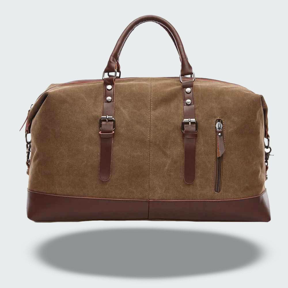 Duffel Bag Canvas & Leather Spacious Travel Design