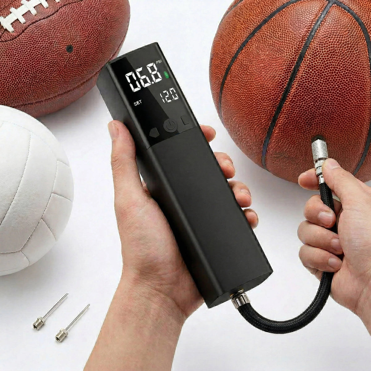 Electric Ball Pump Digital LCD Auto-Stop Rechargeable