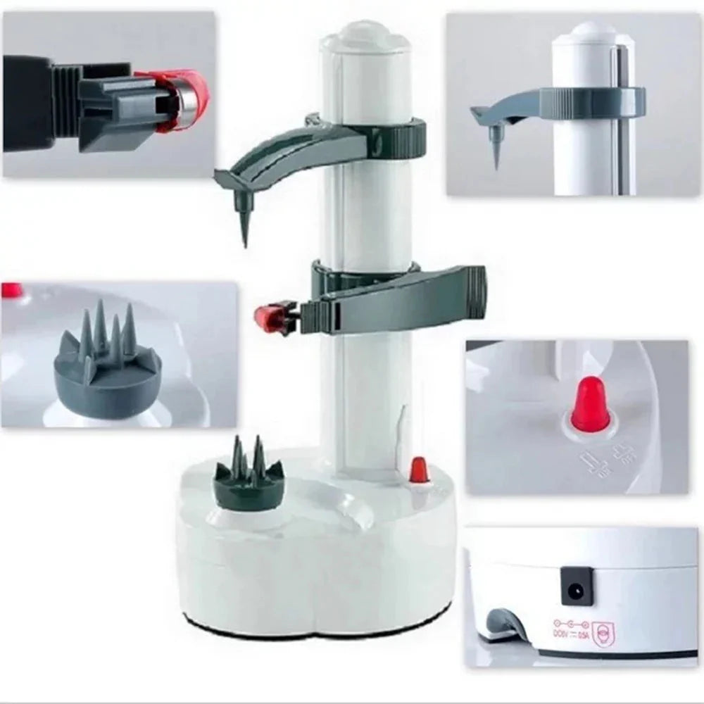Electric Potato Peeler Adjustable Chamber Automatic Shutoff