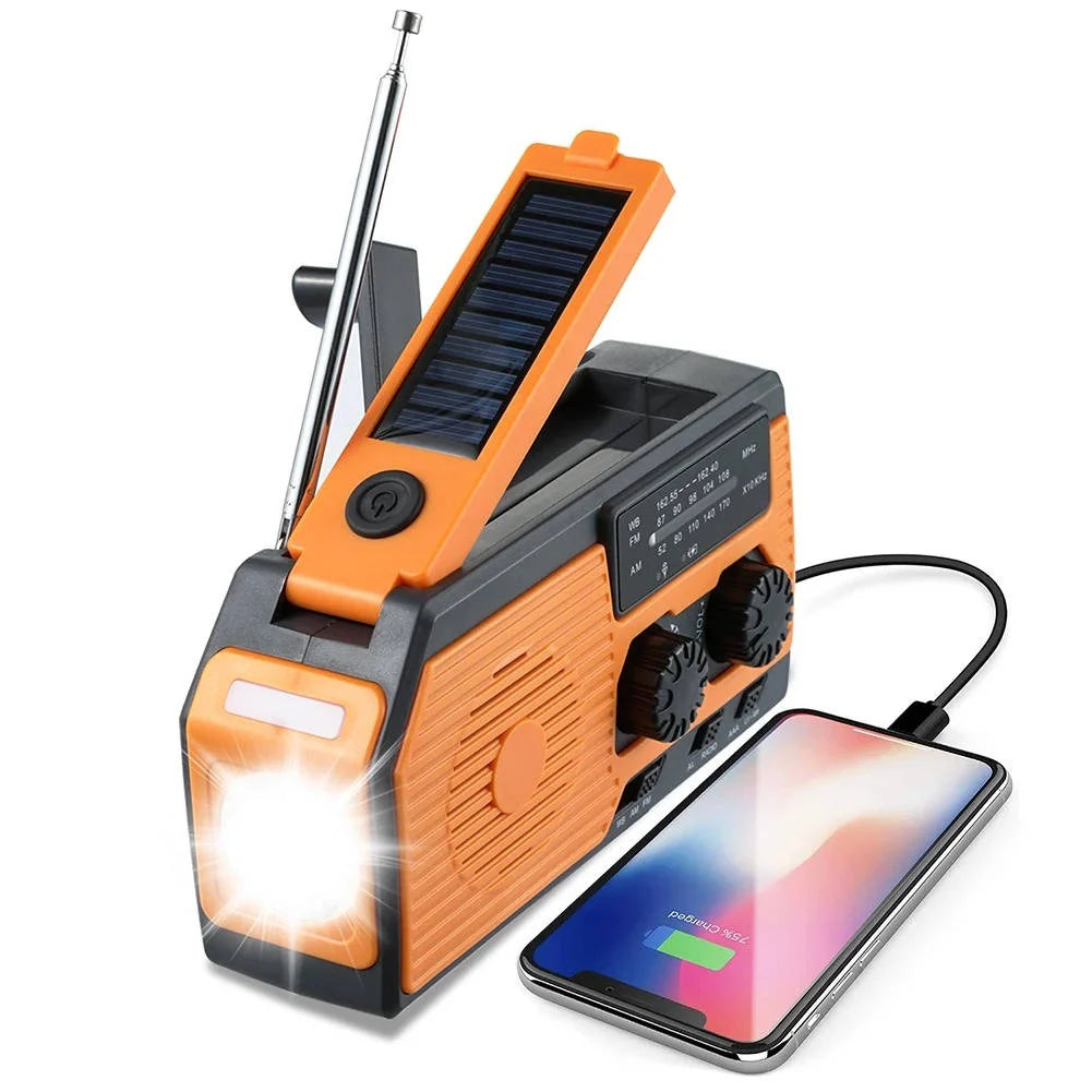 Emergency Radio Solar & Hand Crank Charging 5000mAh Power Bank