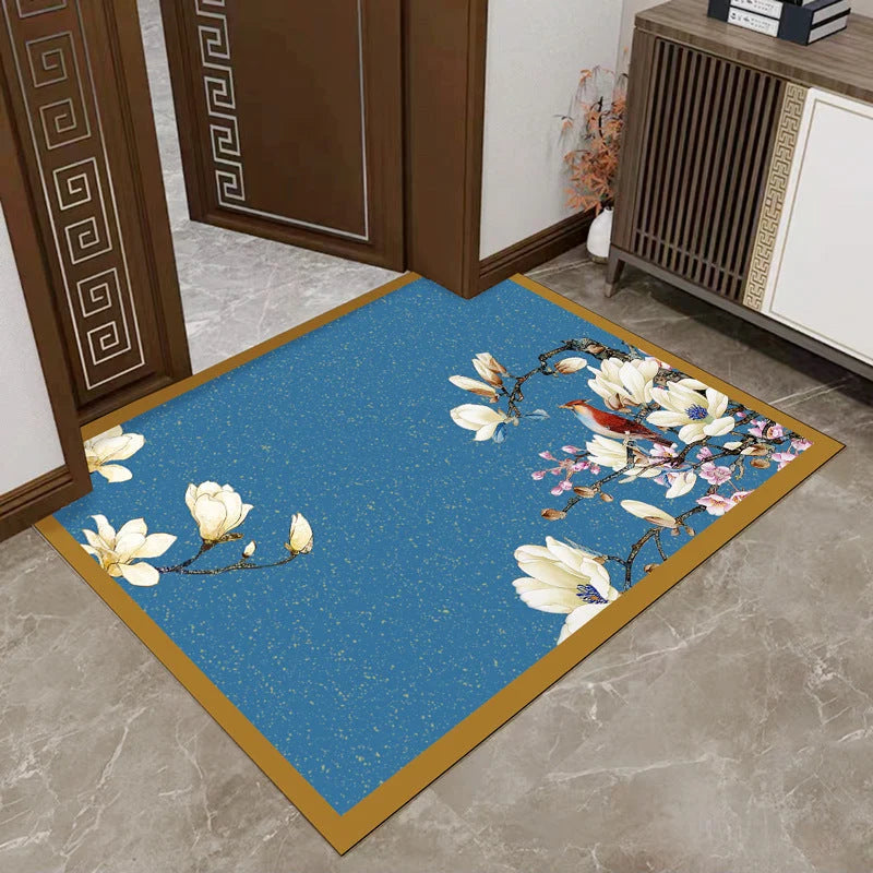 Entryway Mat Floral Dirt-Trapping 31.5 x 47 Inch
