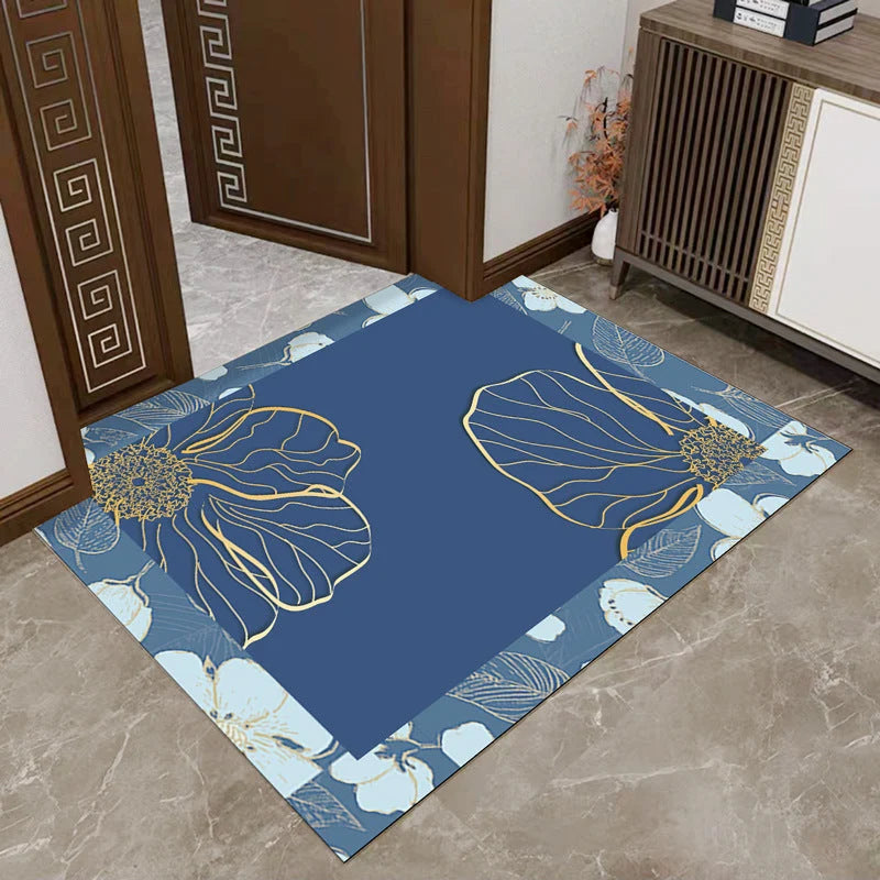 Entryway Mat Floral Dirt-Trapping 31.5 x 47 Inch