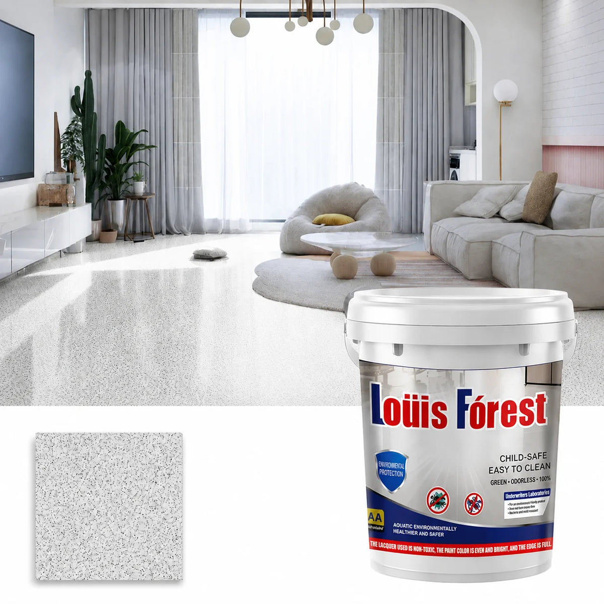 Epoxy Floor Paint Slip-Resistant & Waterproof Glossy Finish