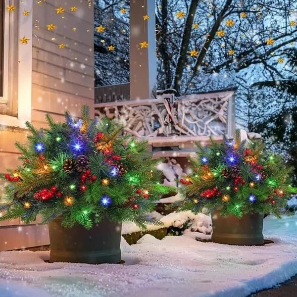 Evergreen Urn Filler Battery-Operated 35 LED Lights Automatic Timer