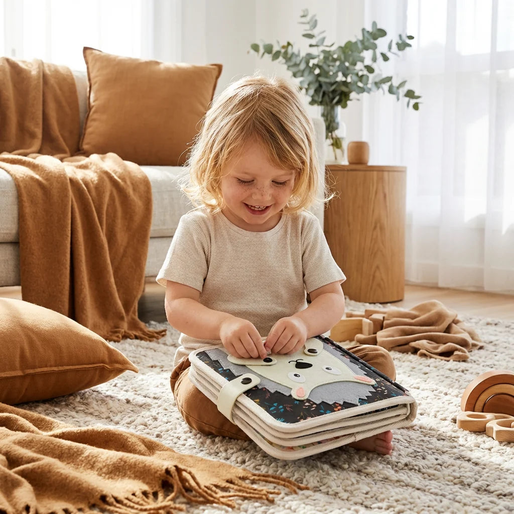 Fabric Activity Book Multi-Texture Sensory Movable Pieces