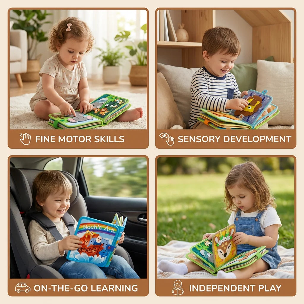 Fabric Activity Book Multi-Texture Sensory Movable Pieces