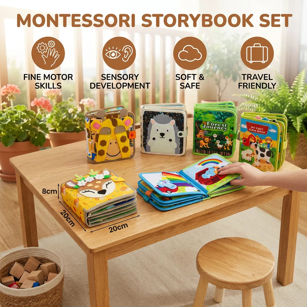 Fabric Activity Book Multi-Texture Sensory Movable Pieces